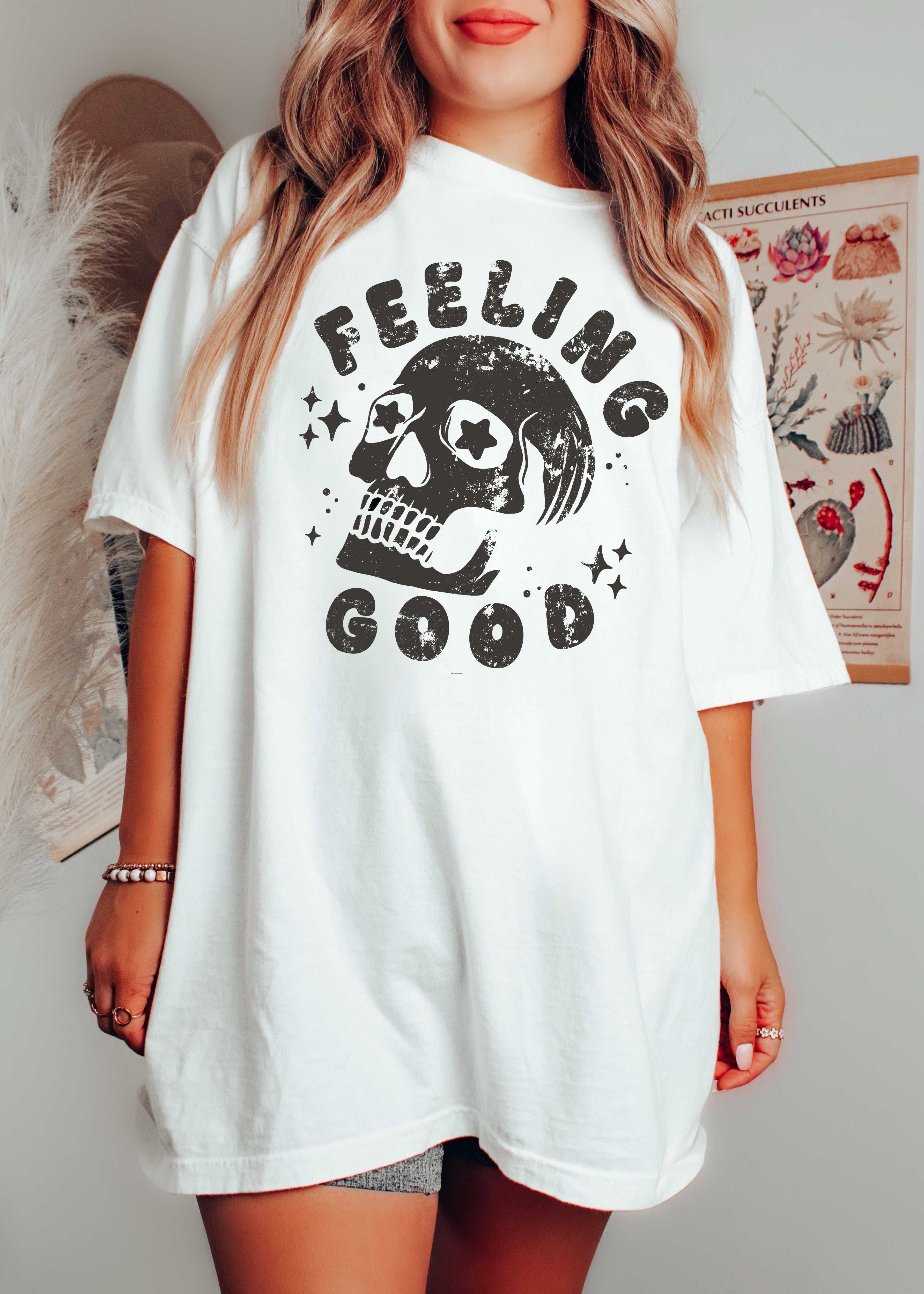 Feeling Good Skull Tee *8 Colors (S-3X) Chloe Vs Tank The Boutique