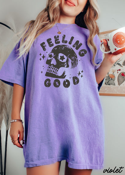 Feeling Good Skull Tee *8 Colors (S-3X) Chloe Vs Tank The Boutique