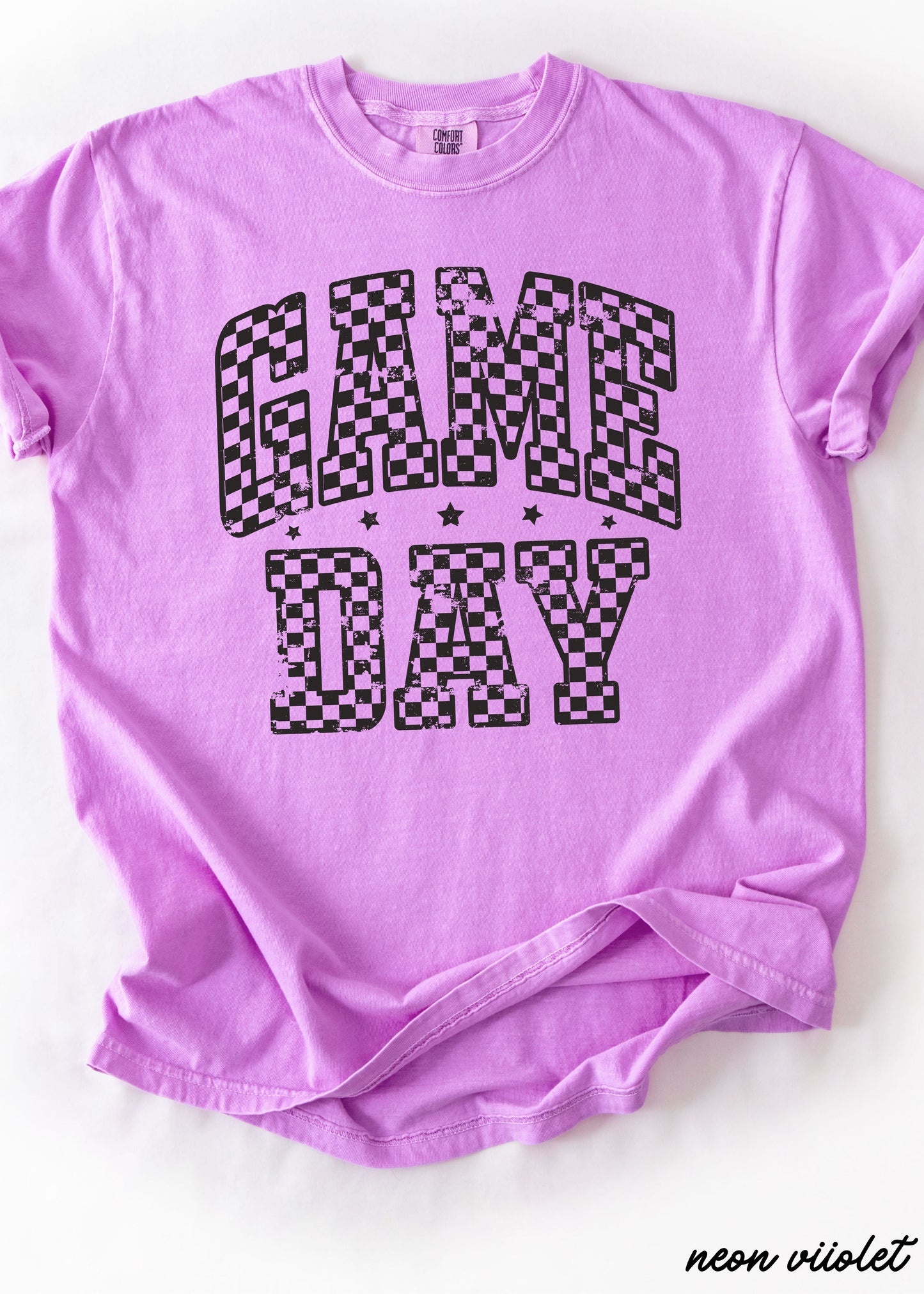 Game Day Checkered Tee *12 Colors (S-3X) Chloe Vs Tank The Boutique