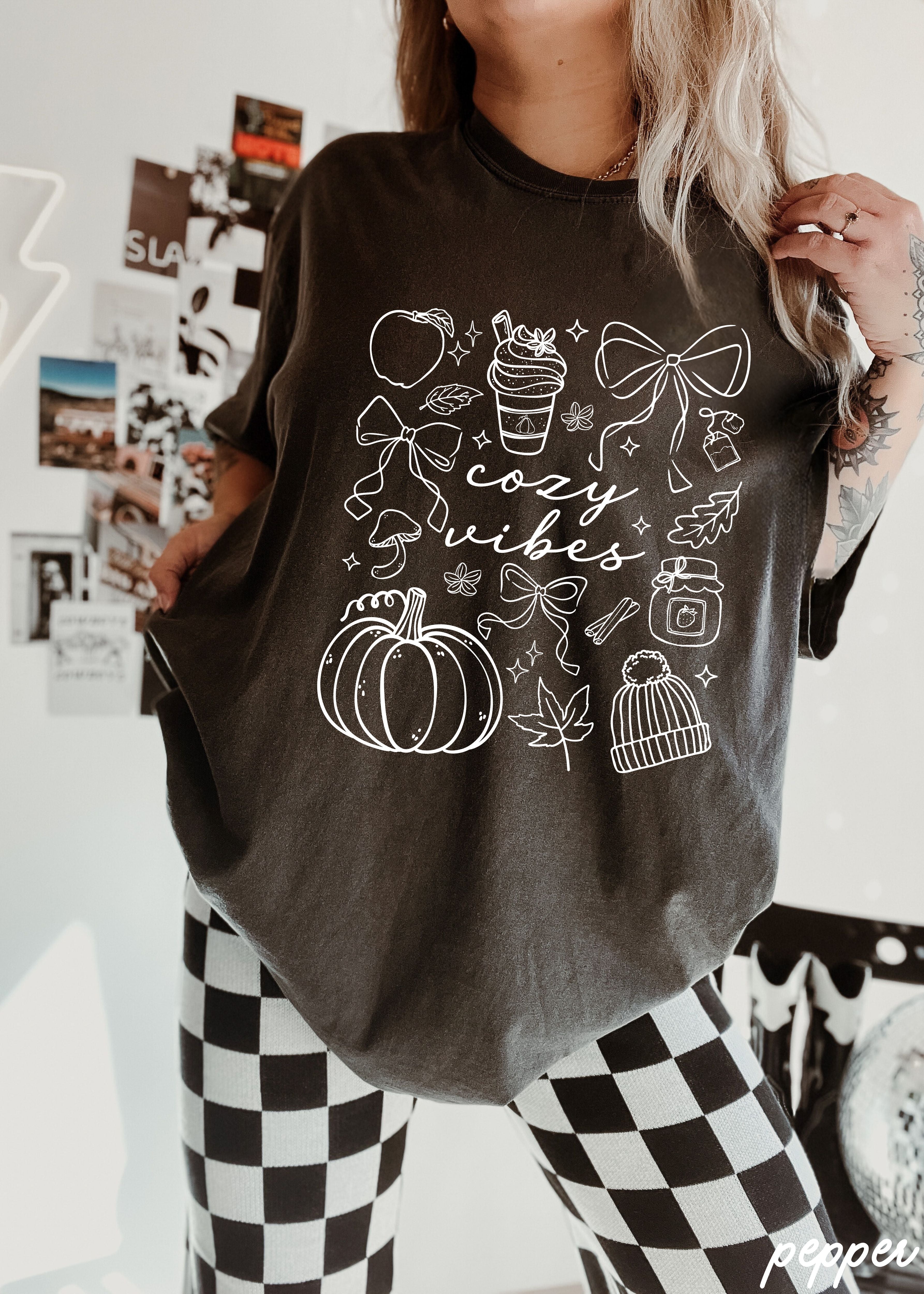 Cozy Vibes Doodle Tee *6 Colors (S-3X) Chloe Vs Tank The Boutique