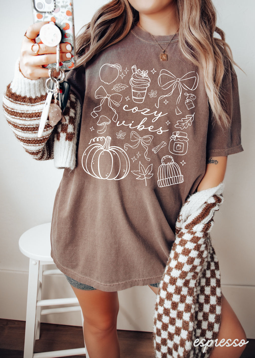 Cozy Vibes Doodle Tee *6 Colors (S-3X) Chloe Vs Tank The Boutique