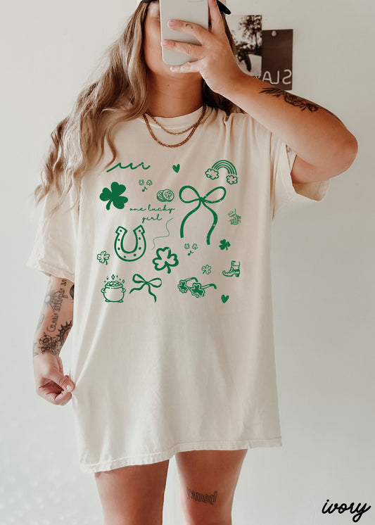 St. Patrick's Day Doodle Comfort Colors Tee *3 Colors (S-3X) Chloe Vs Tank The Boutique