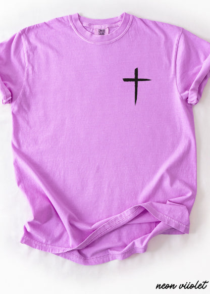 Pocket Cross Comfort Colors Tee *16 Colors (S-3X) Chloe Vs Tank The Boutique