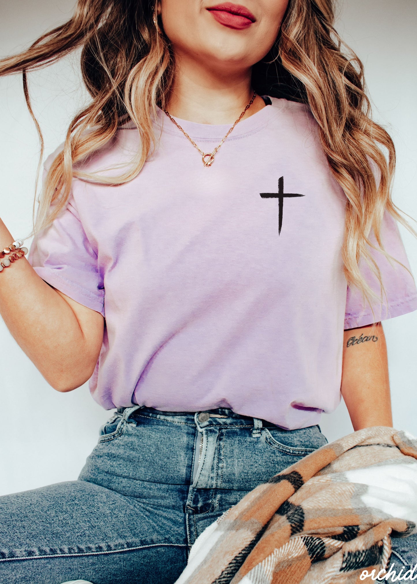 Pocket Cross Comfort Colors Tee *16 Colors (S-3X) Chloe Vs Tank The Boutique