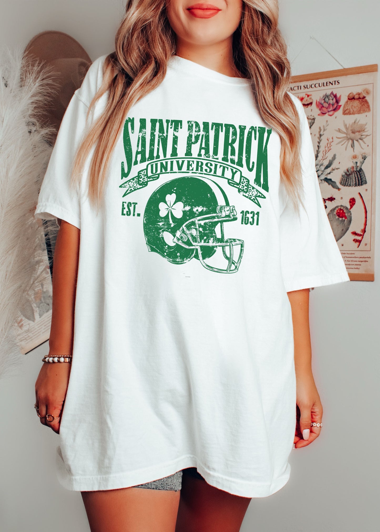 St. Patrick's Football University Comfort Colors Tee *6 Colors (S-3X) Chloe Vs Tank The Boutique
