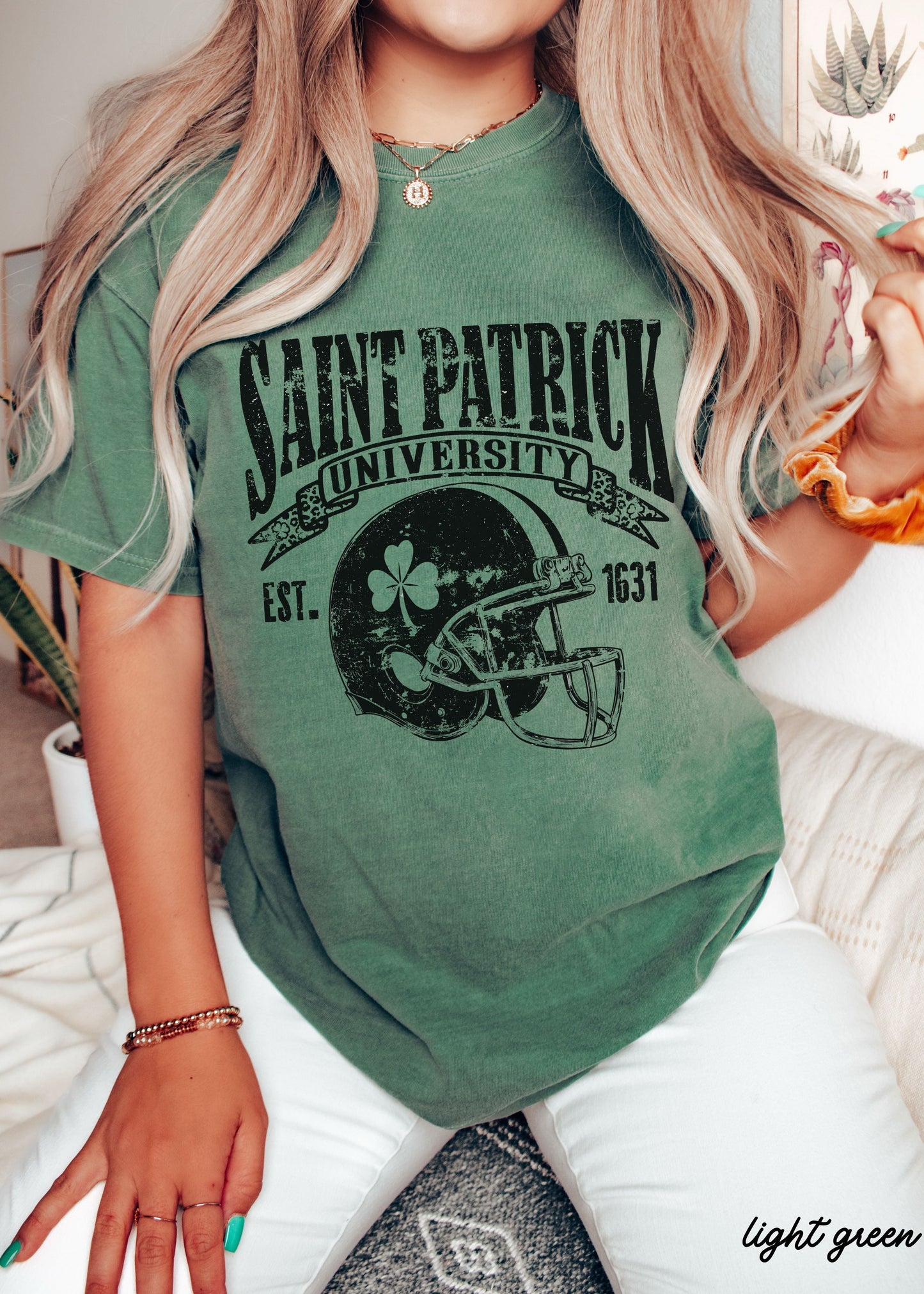 St. Patrick's Football University Comfort Colors Tee *6 Colors (S-3X) Chloe Vs Tank The Boutique
