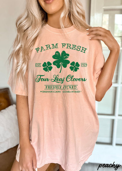 Farm Fresh Clovers Comfort Colors Tee *5 Colors (S-3X) Chloe Vs Tank The Boutique