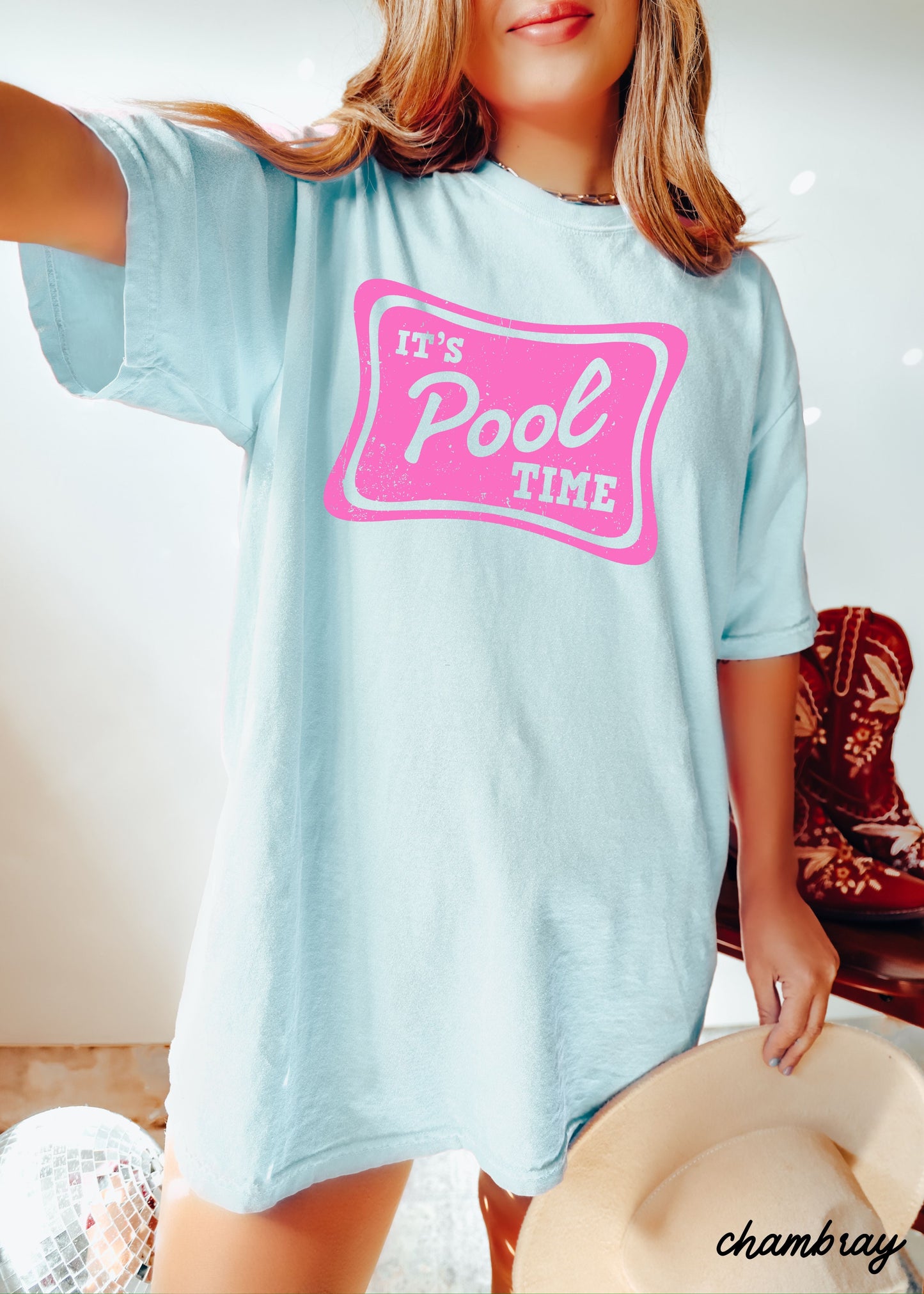 Pool Time Tee *16 Colors (S-3X) Chloe Vs Tank The Boutique