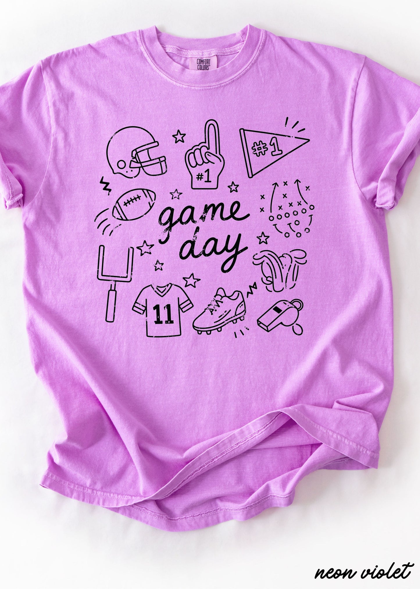 Football Game Day Doodle Tee *16 Colors (S-3X) Chloe Vs Tank The Boutique