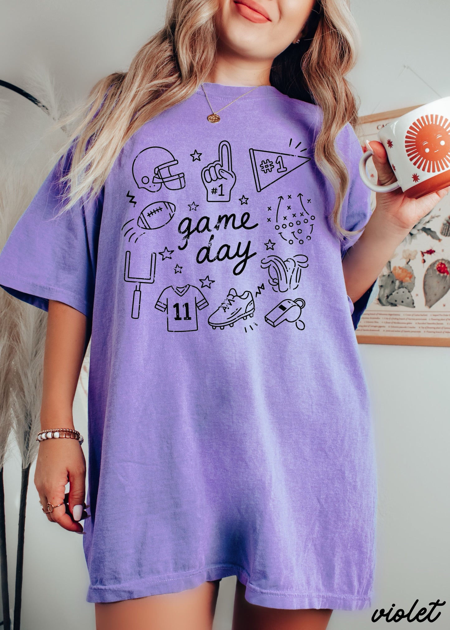 Football Game Day Doodle Tee *16 Colors (S-3X) Chloe Vs Tank The Boutique