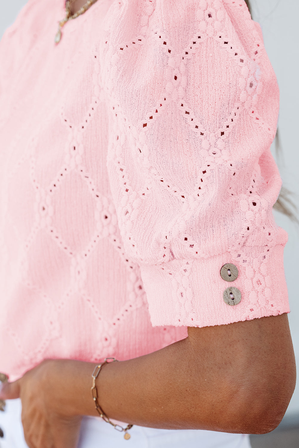 Scarlet Flower Textured Short Sleeve Top Thread & Co. Boutique, LLC