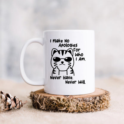 Funny Cat Coffee Mug – Ceramic 11 oz Microwave Safe Sassy Quote Mug Joyful Moose