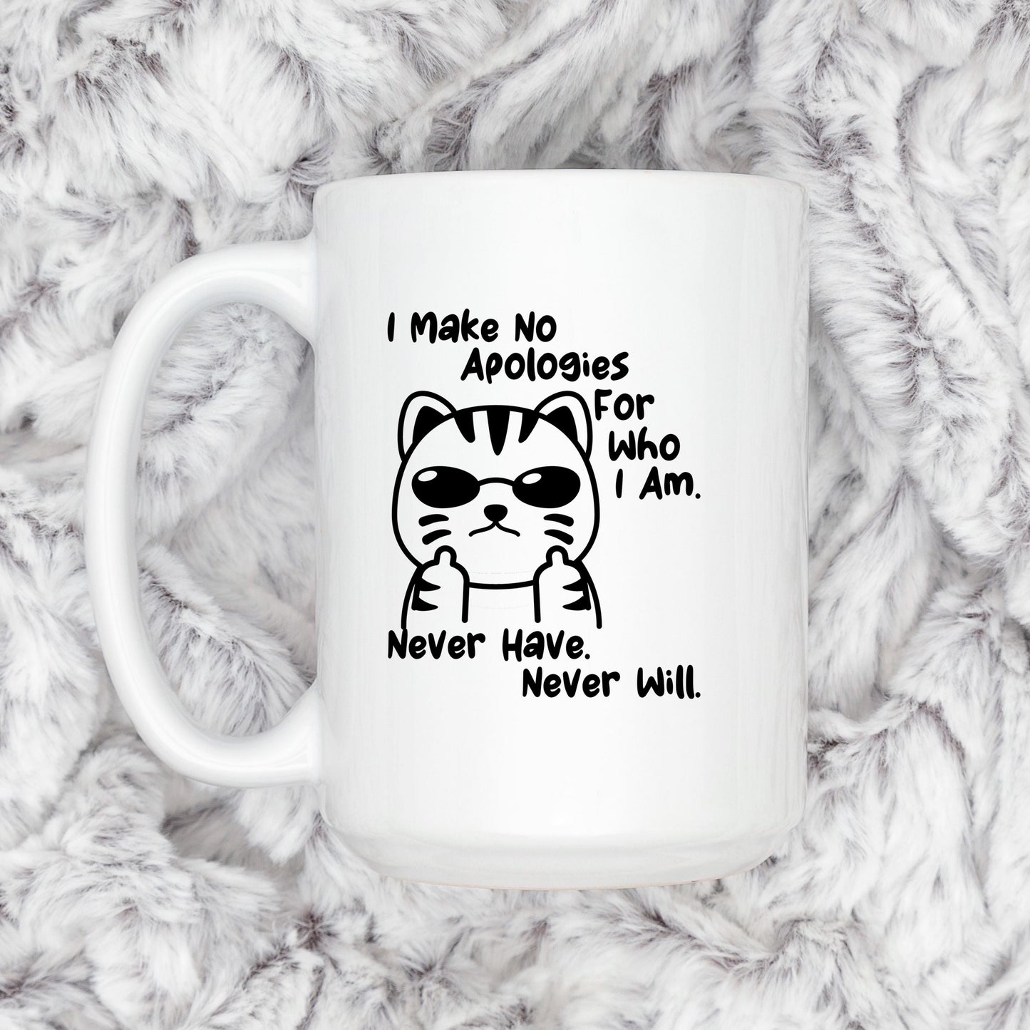 Funny Cat Coffee Mug – Ceramic 11 oz Microwave Safe Sassy Quote Mug Joyful Moose