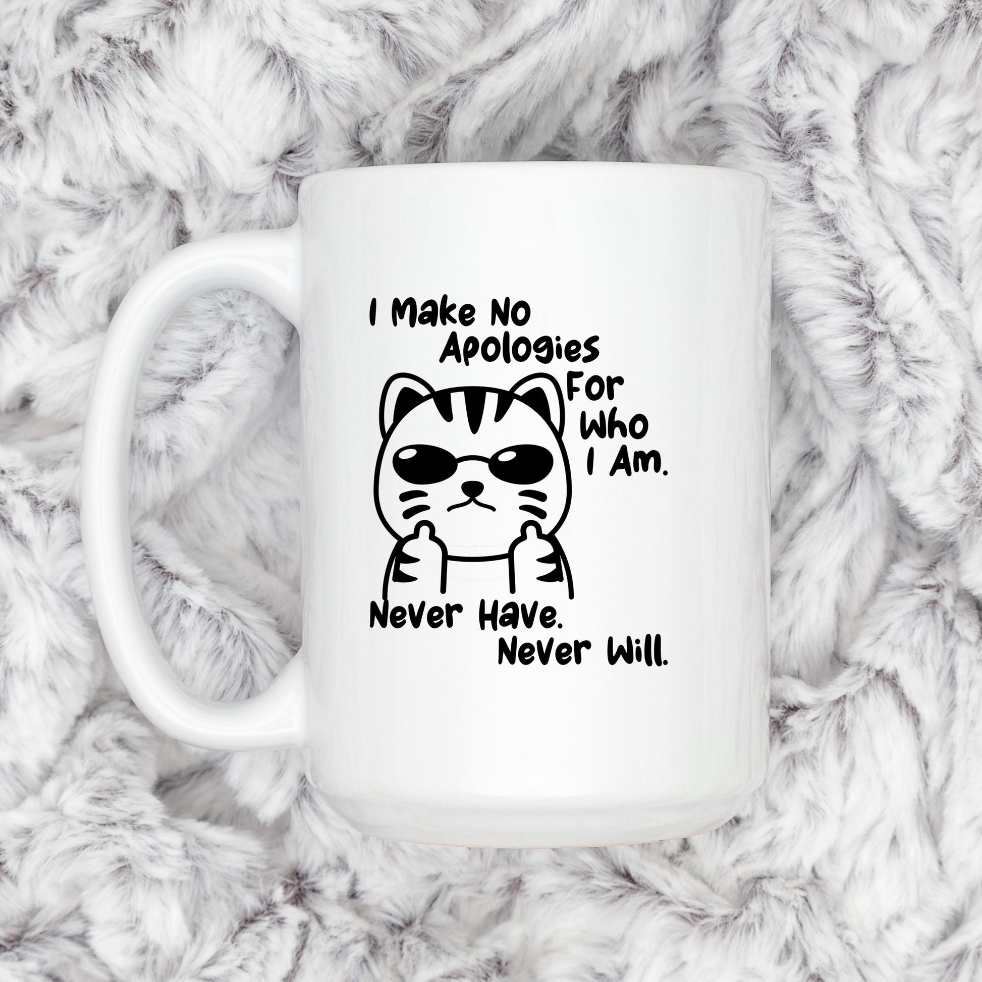 Funny Cat Coffee Mug – Ceramic 11 oz Microwave Safe Sassy Quote Mug Joyful Moose