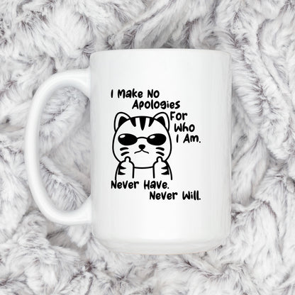 Funny Cat Coffee Mug – Ceramic 11 oz Microwave Safe Sassy Quote Mug Joyful Moose