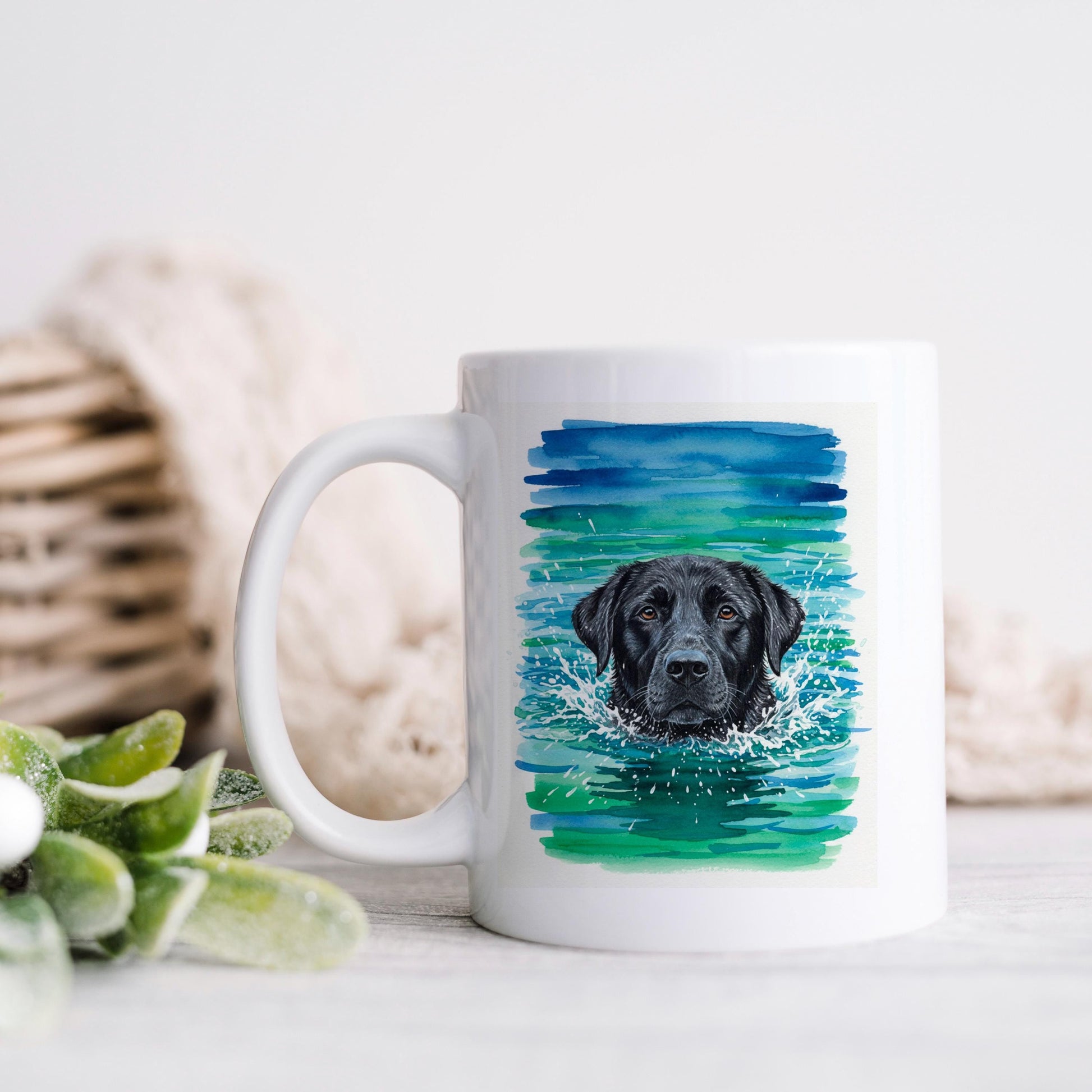 Black Labrador Mug - Watercolor Dog Lover Coffee Cup | Lab Owner Gift Joyful Moose