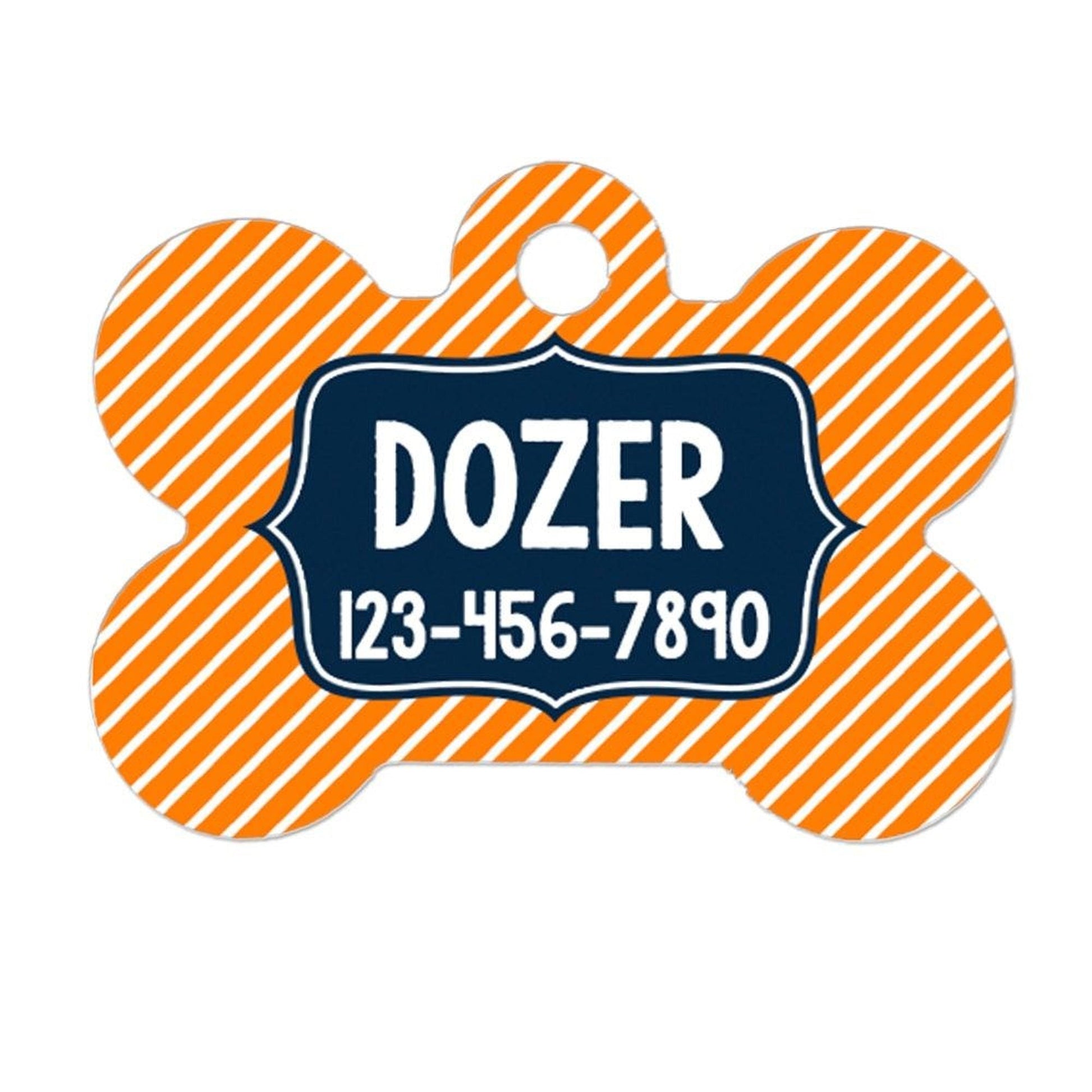 Personalized Dog Tag - Custom Dog Collar Bone Shaped Tag with Vibrant Print Joyful Moose
