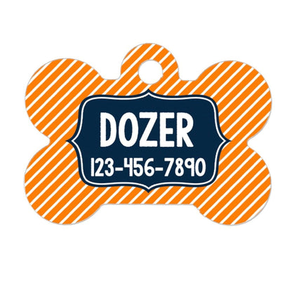 Personalized Dog Tag - Custom Dog Collar Bone Shaped Tag with Vibrant Print Joyful Moose