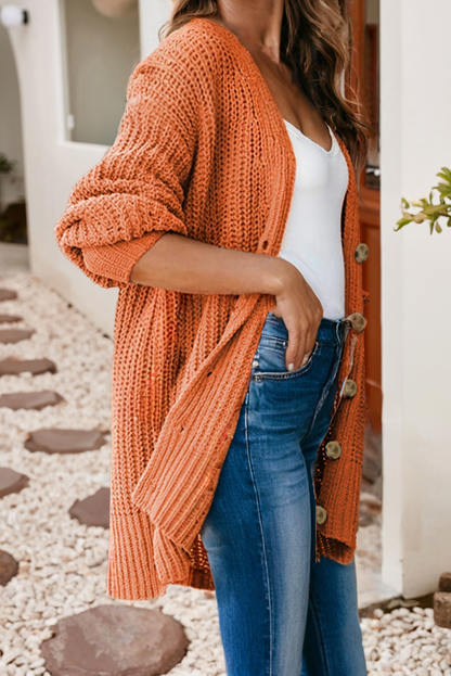 Button Front V Neck Chunky Cardigan Thread & Co. Boutique, LLC