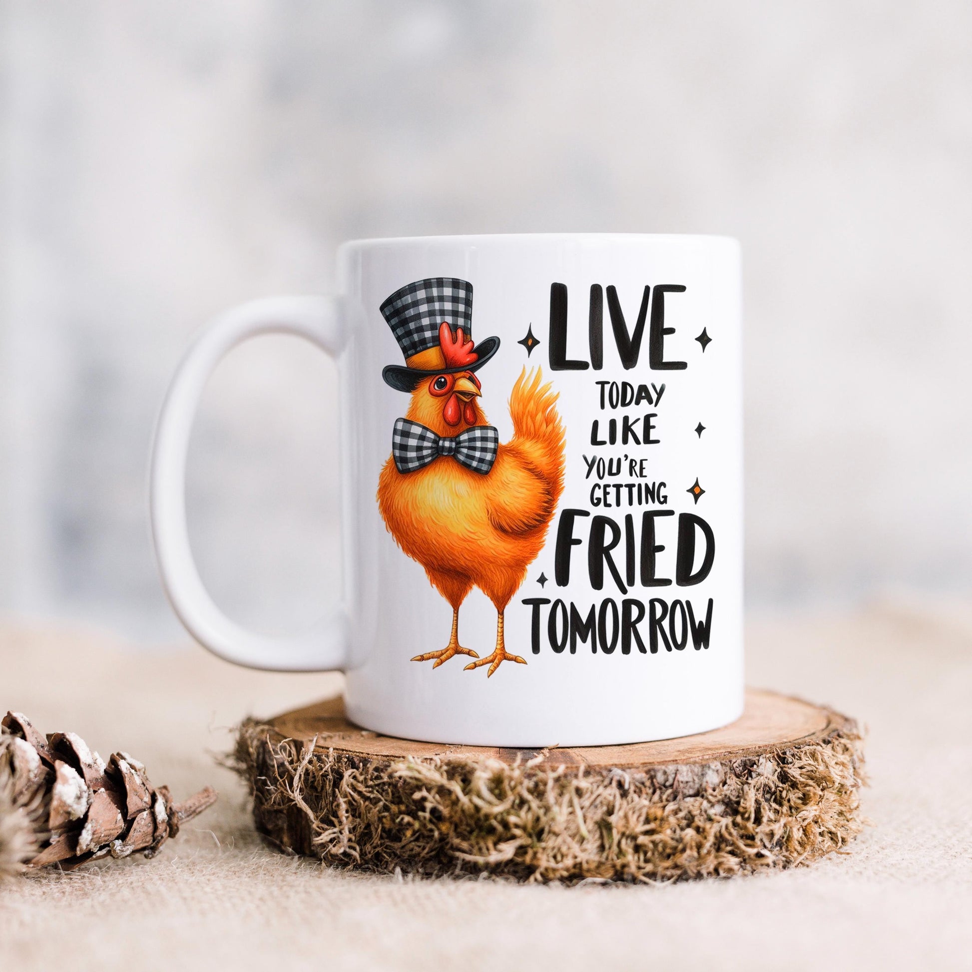 Funny Chicken Mug - Ceramic Coffee Cup With Playful Chicken Design & Humor Joyful Moose