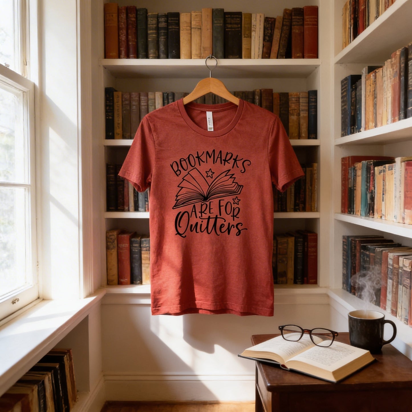 Book Lover Shirt | Funny Book | Unisex Super Soft Premium Graphic T-Shirt | Librarian Shirt | Reading Teacher Gift | Bookmarks Joyful Moose
