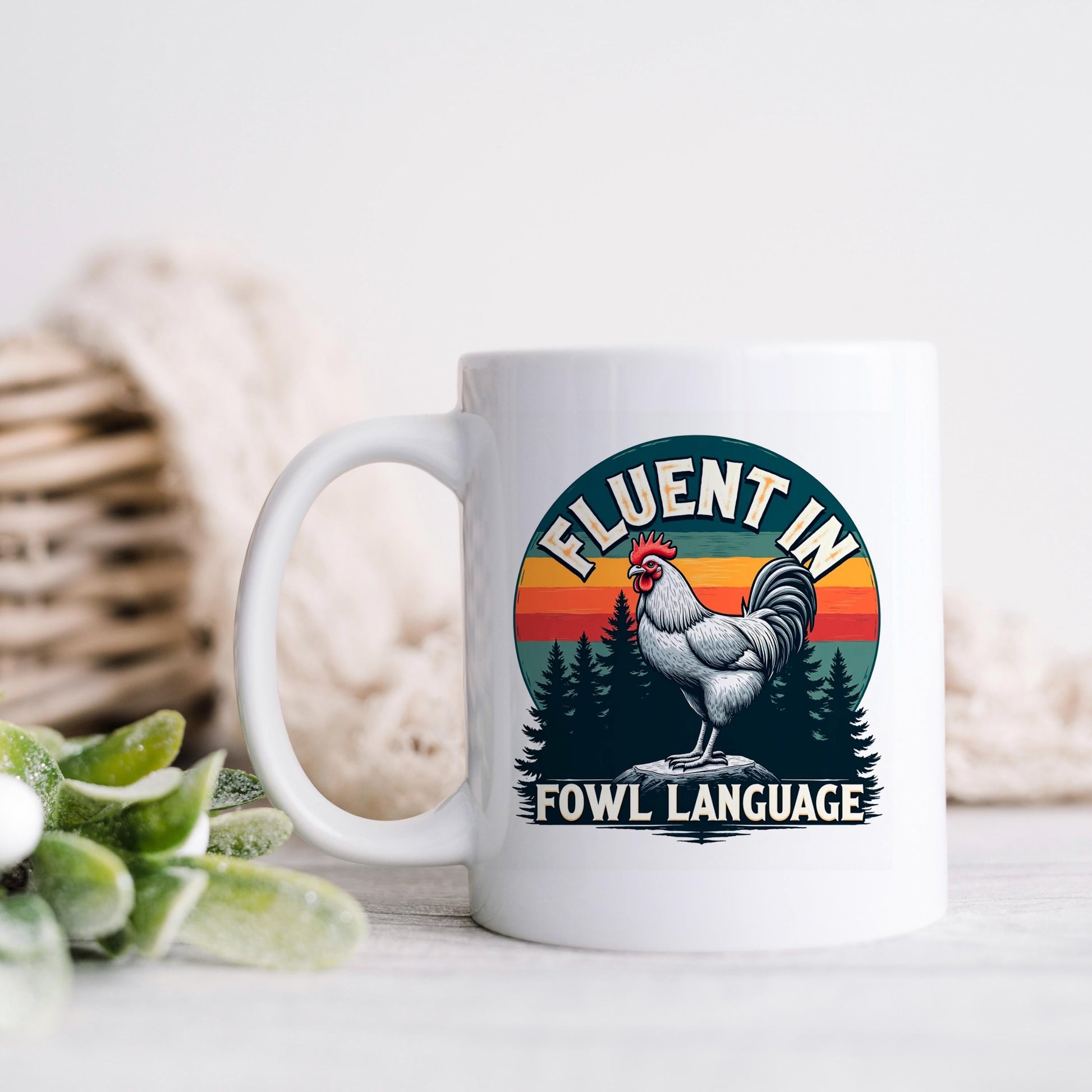 Funny Chicken Coffee Cup - Farm Humor Mug With Rooster Design | Ceramic, Dishwasher Safe Joyful Moose