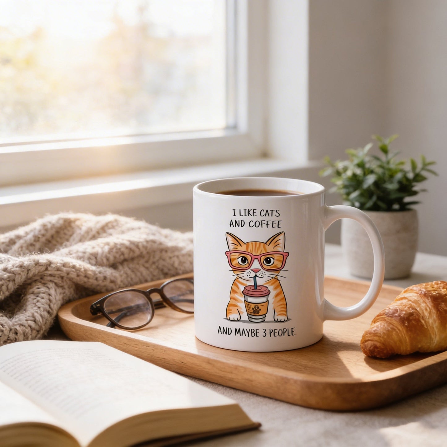 Orange Tabby Cat Mug – Funny Cat Coffee Mug | Ceramic Microwave Safe Cup Joyful Moose