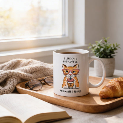Orange Tabby Cat Mug – Funny Cat Coffee Mug | Ceramic Microwave Safe Cup Joyful Moose