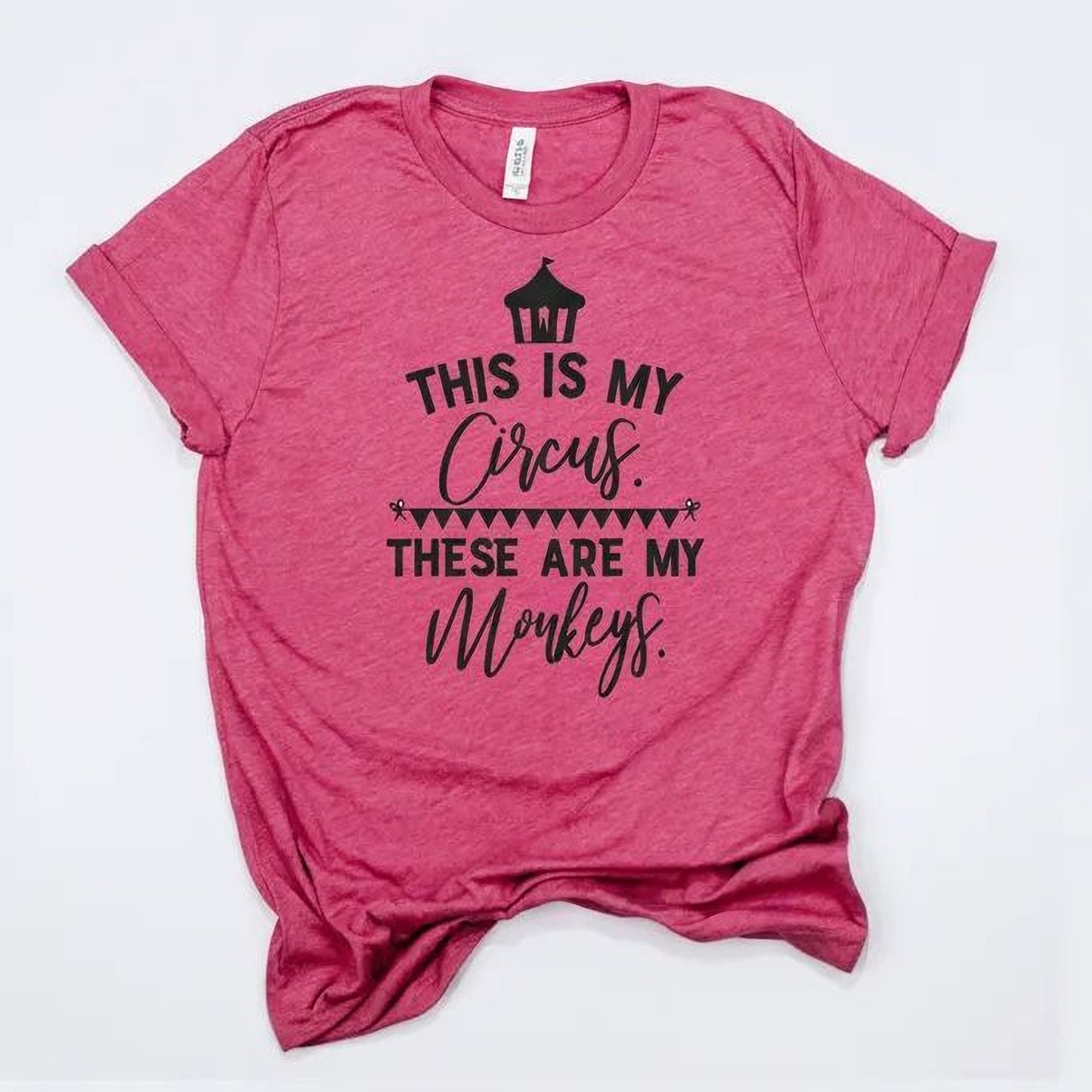 Funny Mom Shirt - Cute Mom Tee With Humorous Circus Monkeys Quote Joyful Moose