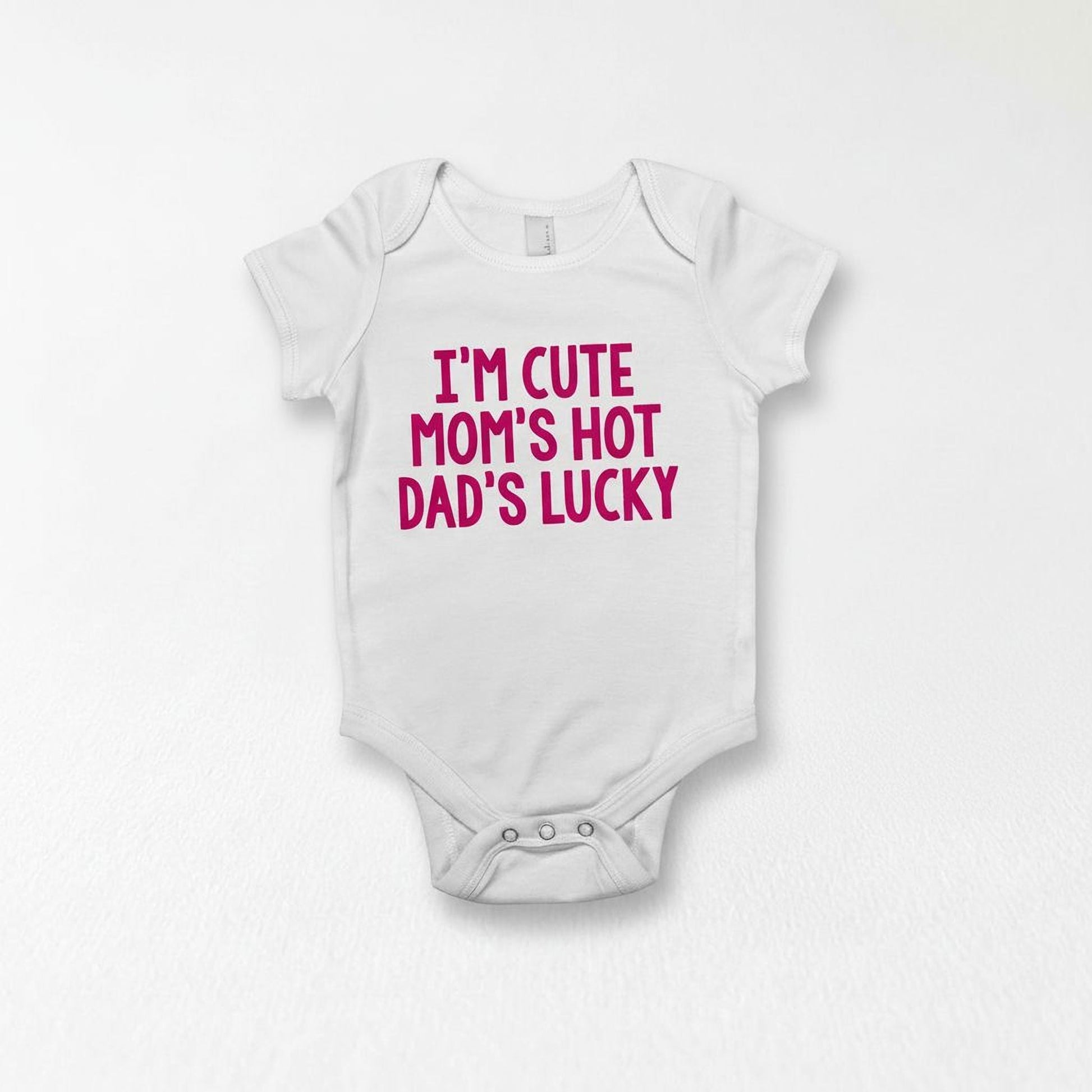 Funny Baby Girl Shirt - Newborn Baby Girl Gift - New Baby Girl Pink Outfit - Cute Hot Lucky Joyful Moose