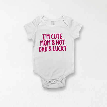 Funny Baby Girl Shirt - Newborn Baby Girl Gift - New Baby Girl Pink Outfit - Cute Hot Lucky Joyful Moose