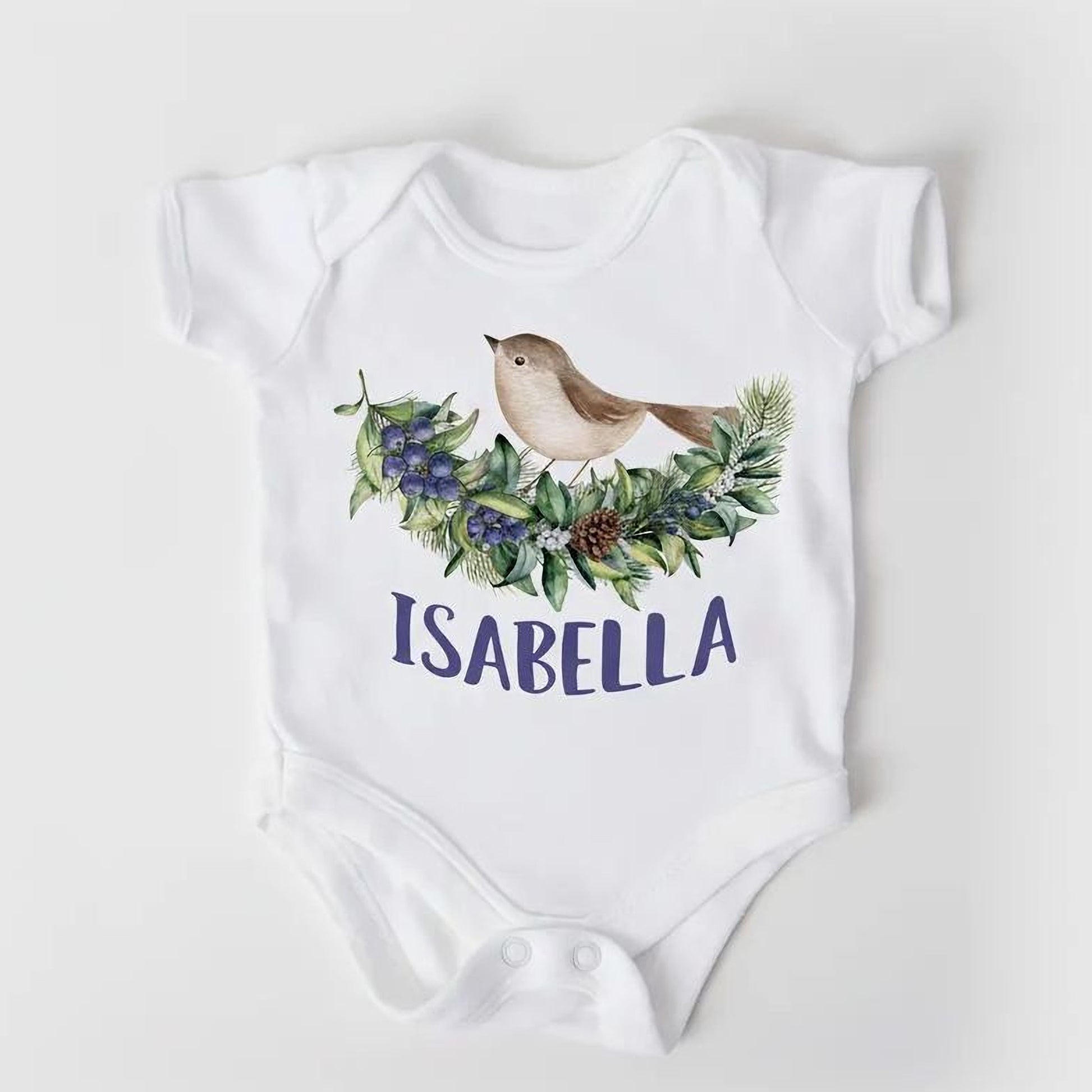 Personalized baby girl outfit, Baby Girl Bodysuit, Custom Baby Shower Gift, baby shower girl, woodland baby shirt spring greenery outfit Joyful Moose