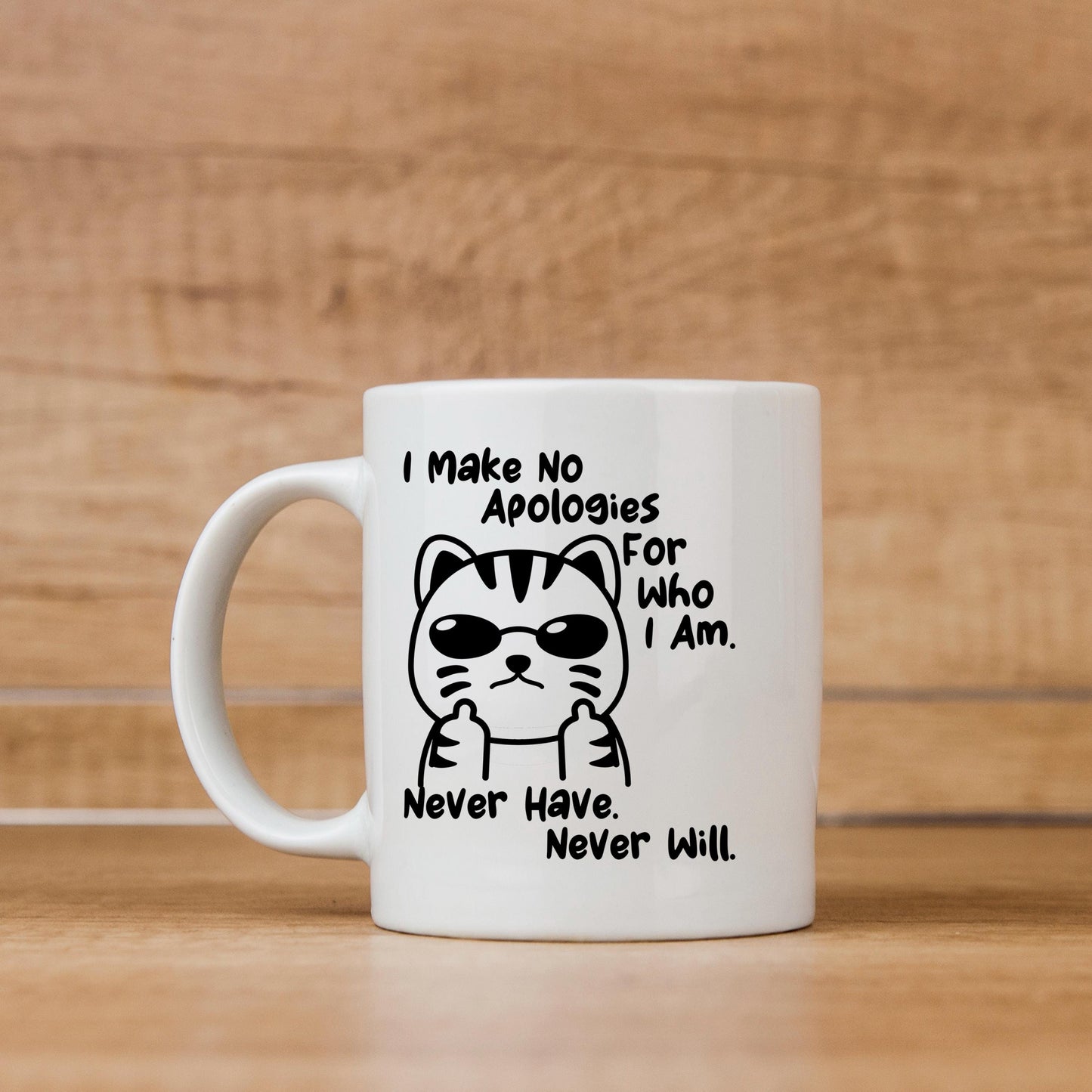 Funny Cat Coffee Mug – Ceramic 11 oz Microwave Safe Sassy Quote Mug Joyful Moose