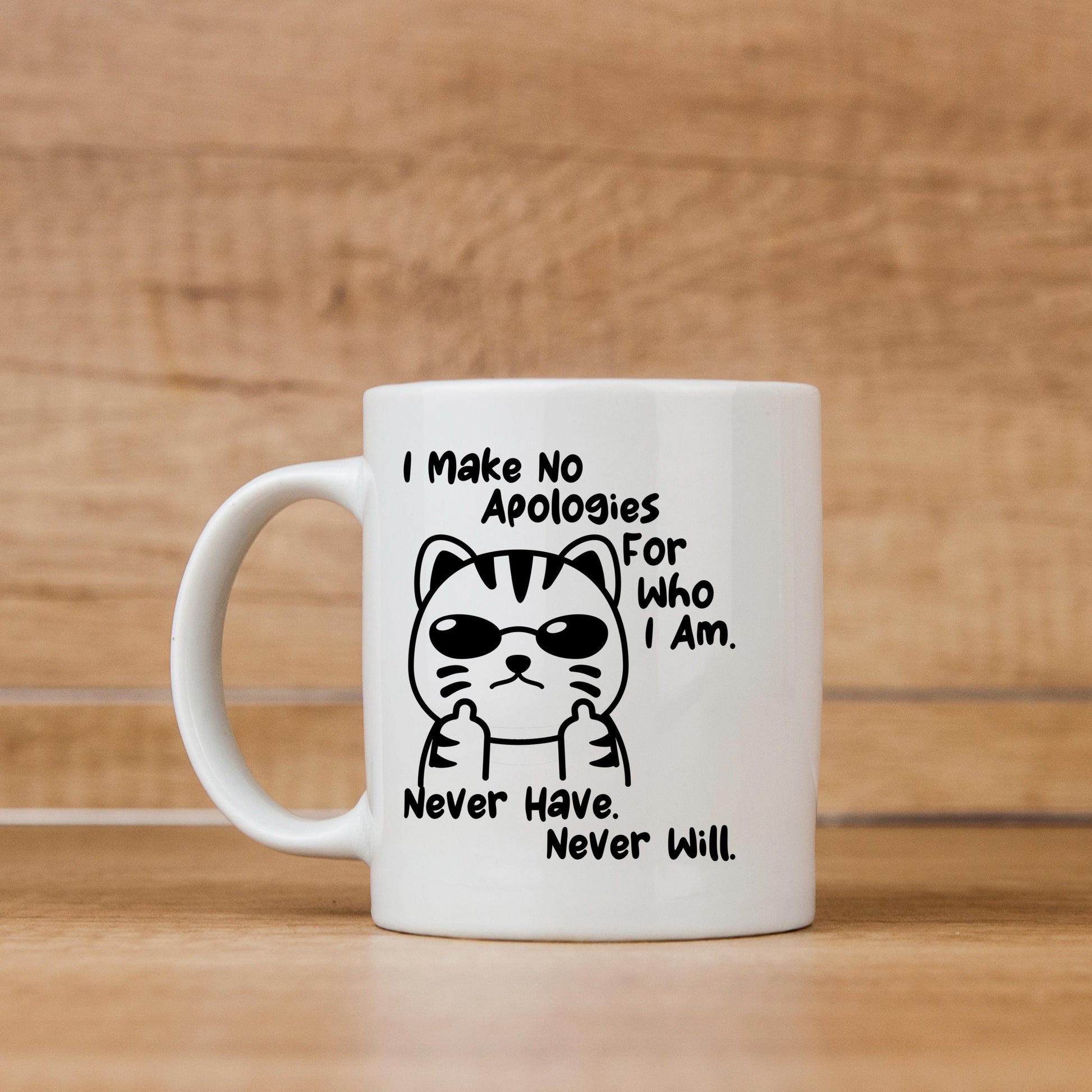 Funny Cat Coffee Mug – Ceramic 11 oz Microwave Safe Sassy Quote Mug Joyful Moose