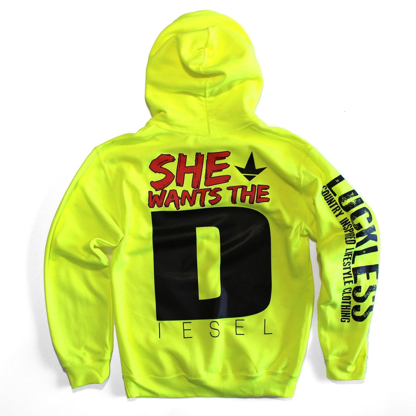 She Wants the Diesel | Funny Men's and Women's Black Country Hoodie Luckless Outfitters