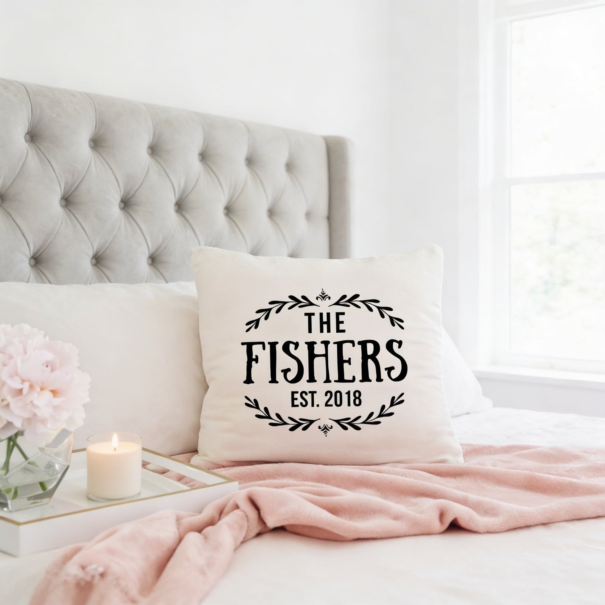 Personalized Throw Pillow Custom Anniversary Wedding Bridal Shower Gift Joyful Moose