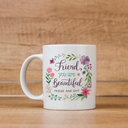 Inspirational Friend Mug – Floral Coffee Cup with Positive Affirmation for Her Joyful Moose
