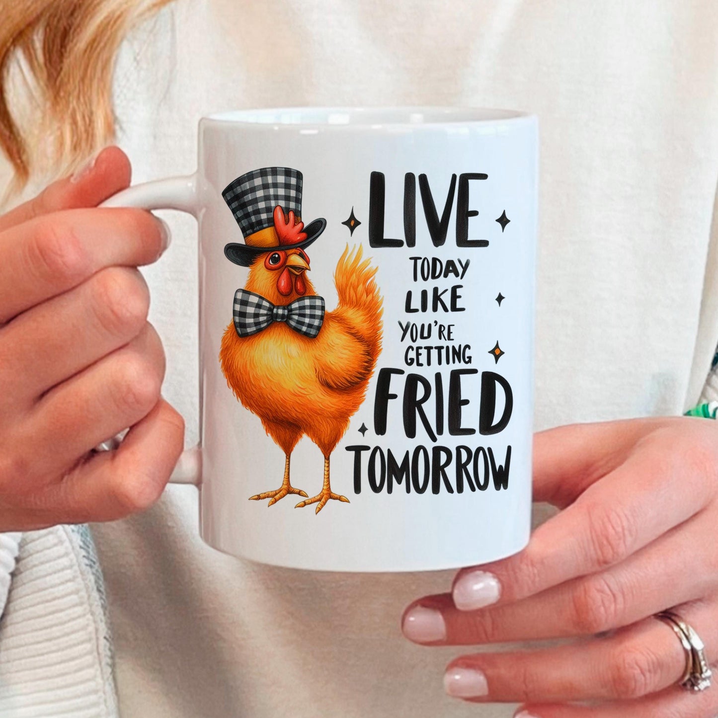 Funny Chicken Mug - Ceramic Coffee Cup With Playful Chicken Design & Humor Joyful Moose