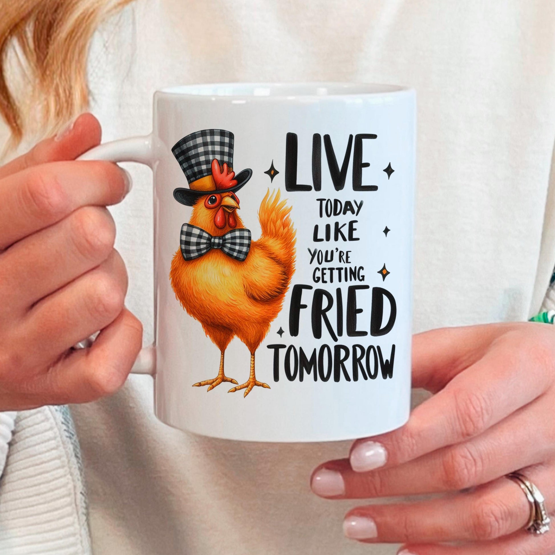 Funny Chicken Mug - Ceramic Coffee Cup With Playful Chicken Design & Humor Joyful Moose