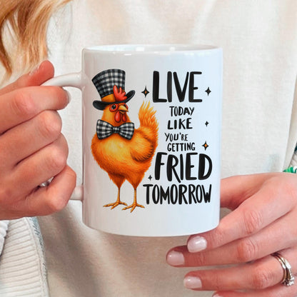 Funny Chicken Mug - Ceramic Coffee Cup With Playful Chicken Design & Humor Joyful Moose
