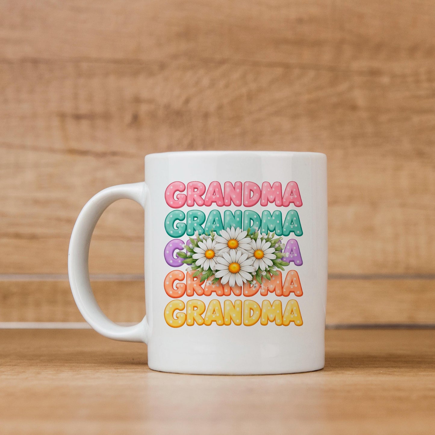 Grandma Gift Mug - Colorful Daisy Floral Coffee Cup for Nana | Mother's Day Gift Joyful Moose