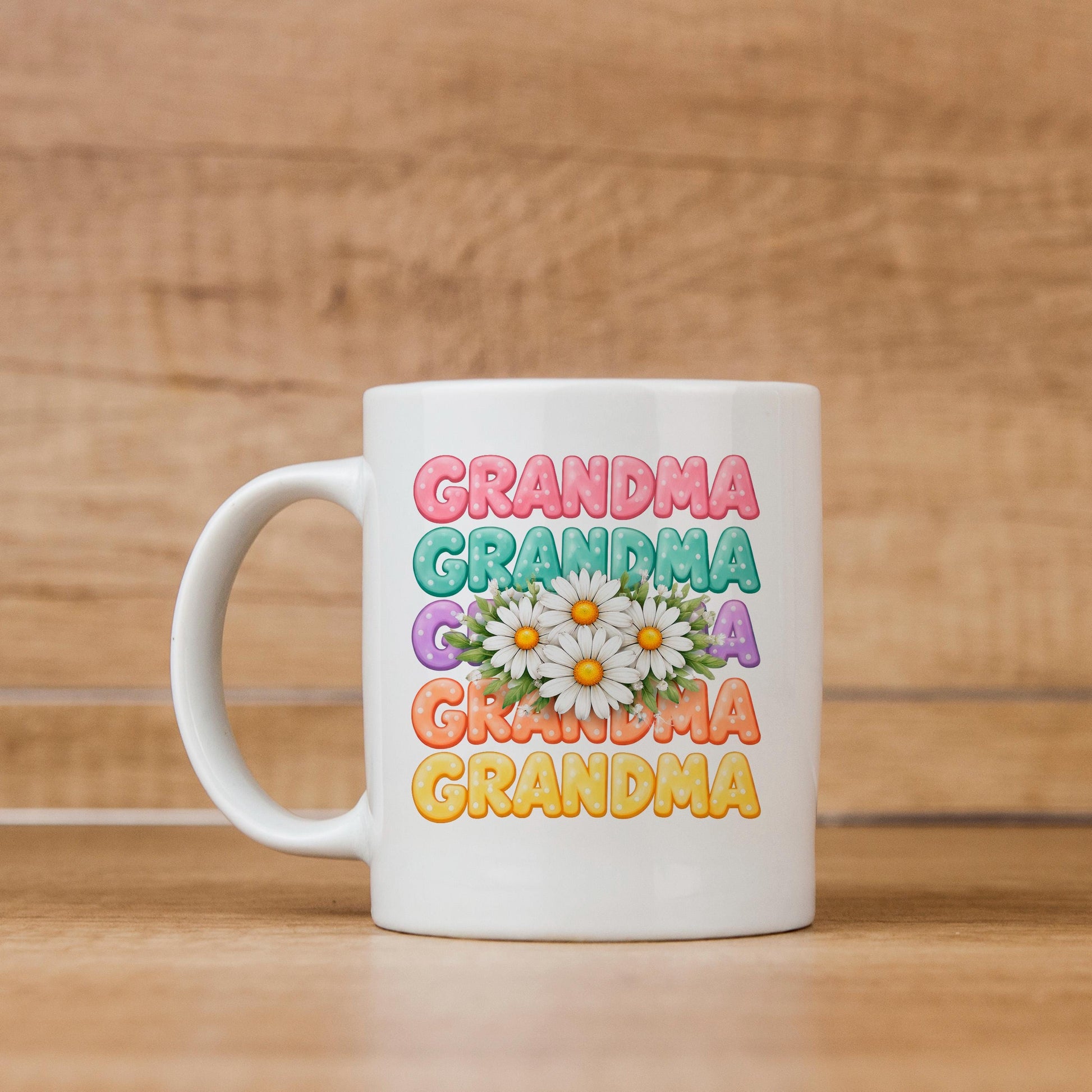 Grandma Gift Mug - Colorful Daisy Floral Coffee Cup for Nana | Mother's Day Gift Joyful Moose