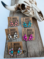 Western Oval Stone Stud Earrings Wild Cactus Boutique