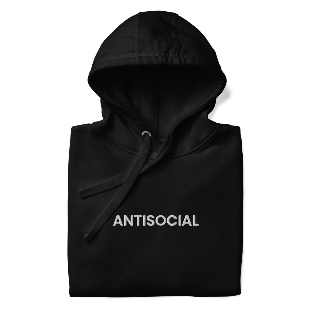 Antisocial Embroidered Hoodie Goth Cloth Co.