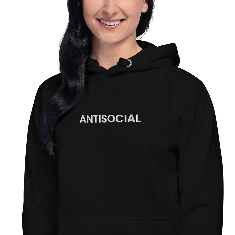 Antisocial Embroidered Hoodie Goth Cloth Co.