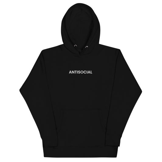 Antisocial Embroidered Hoodie Goth Cloth Co.