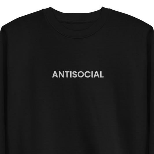 Antisocial Embroidered Unisex Sweatshirt Goth Cloth Co.
