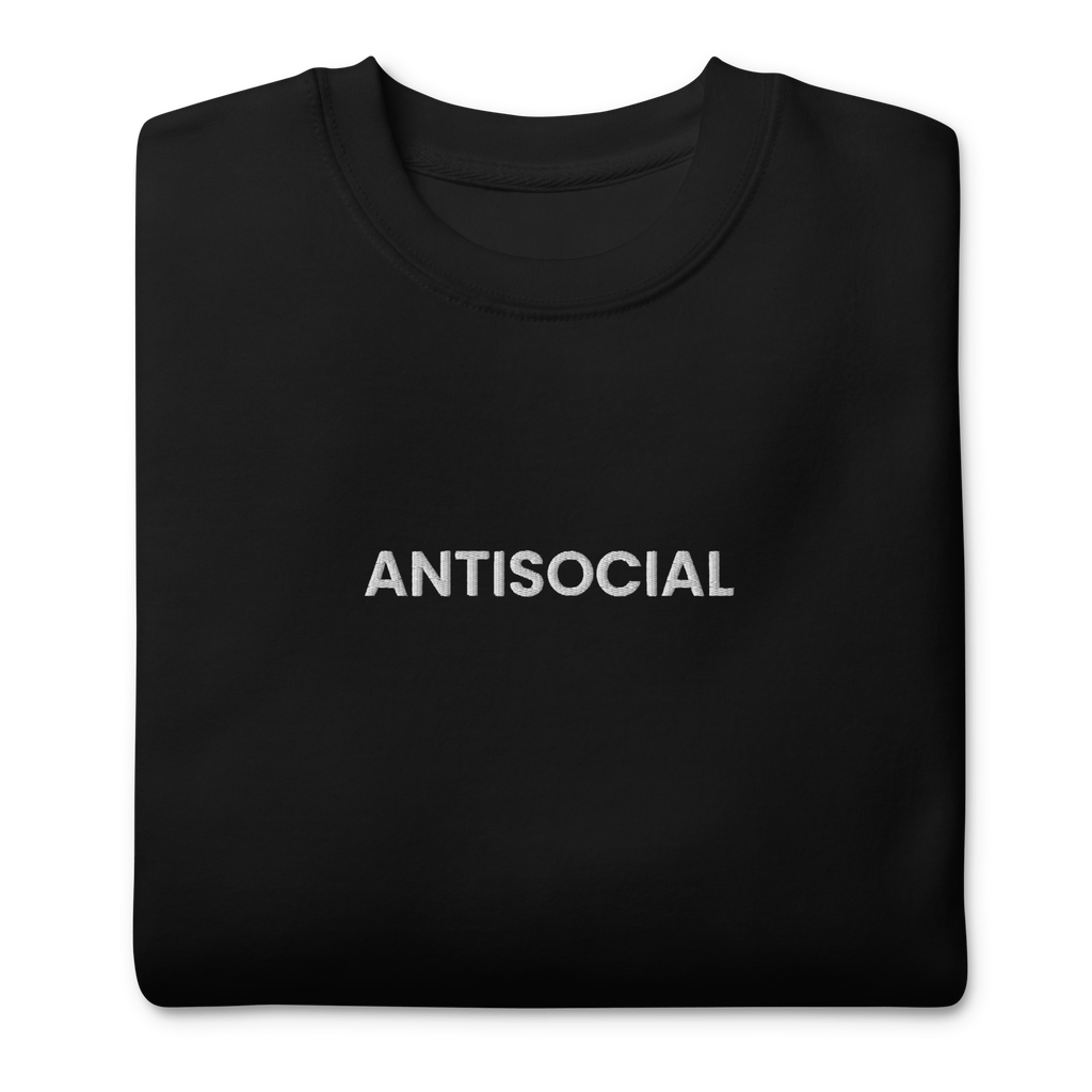 Antisocial Embroidered Unisex Sweatshirt Goth Cloth Co.