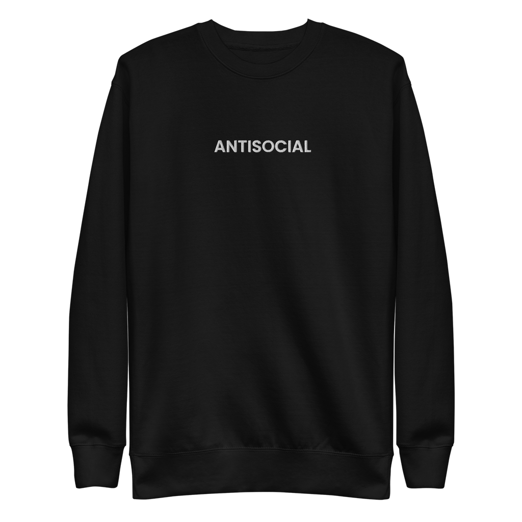 Antisocial Embroidered Unisex Sweatshirt Goth Cloth Co.