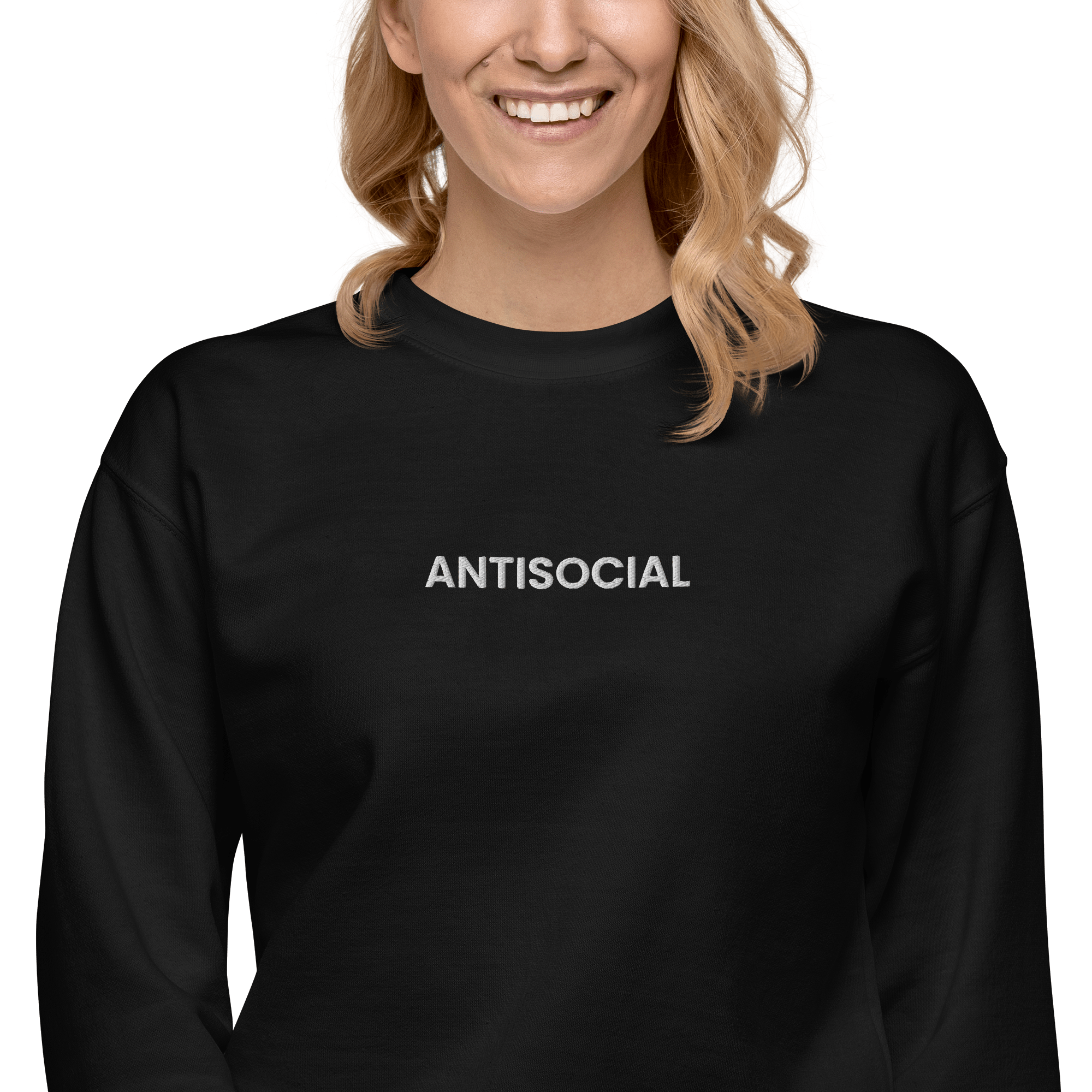 Antisocial Embroidered Unisex Sweatshirt Goth Cloth Co.